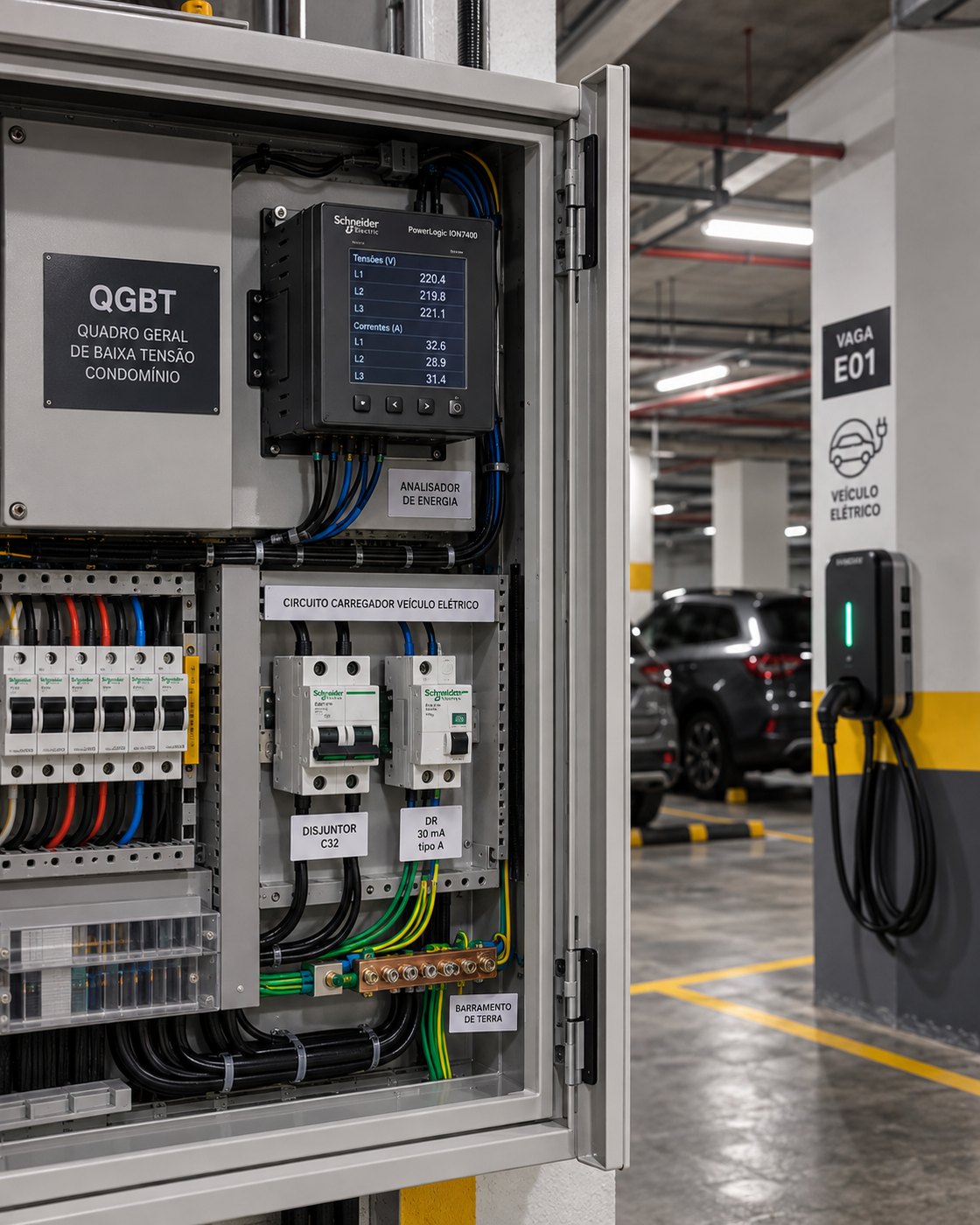FCSpina - Projeto de instalação de carregador de veículo elétrico wallbox